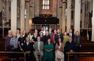 speakers + volunteers with Janis hart + Pete Searle + Euan Jackson at Peace Cranes exhiition