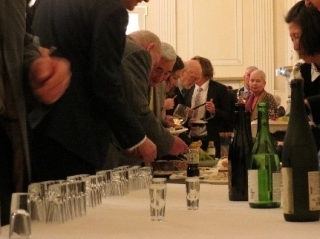 Serving of sake to guests