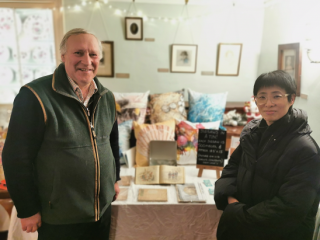OJA Chair Malcolm Macrae (left) with DCG Ishii (right). The Skaill House Japan journals can be seen in the background.